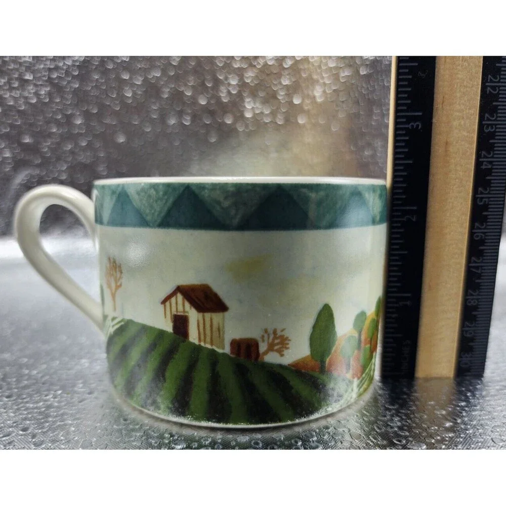 Farberware by Retroneu Country Life Cups/ Saucers Stoneware Hannah Green (8pc)